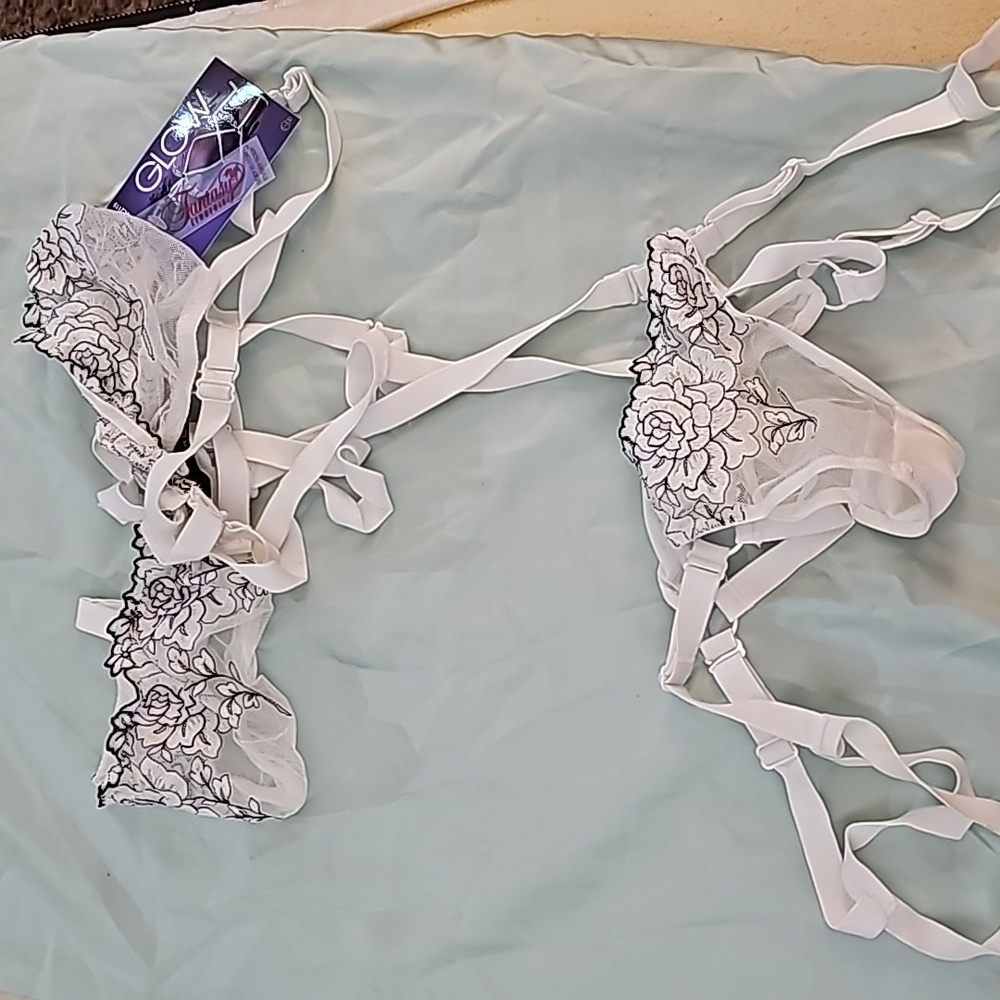 GLOW Fantasy Lingerie Night Vision Gartered Teddy